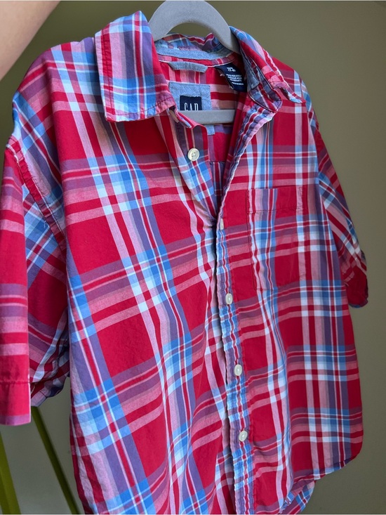 GAP Other - GAP Red and Blue Plaid Short-Sleeve Shirt size youth Med (7-8)